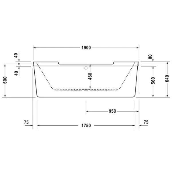 Акриловая ванна Duravit Starck 700012000000000 190x90 см, отдельностоящая, белый