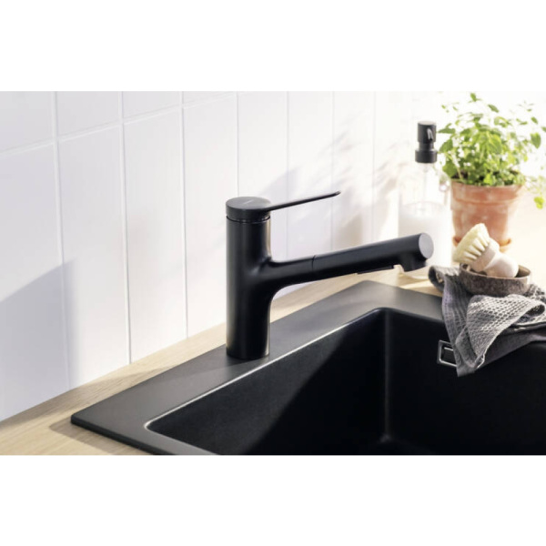 Смеситель для кухни hansgrohe Zesis M33 74803670 черный матовый