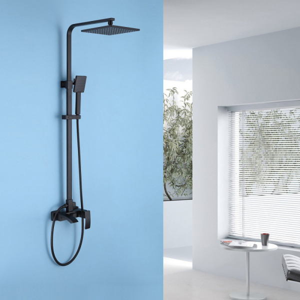 Душевая стойка Abber Wasserfall AF8616BL черная матовая