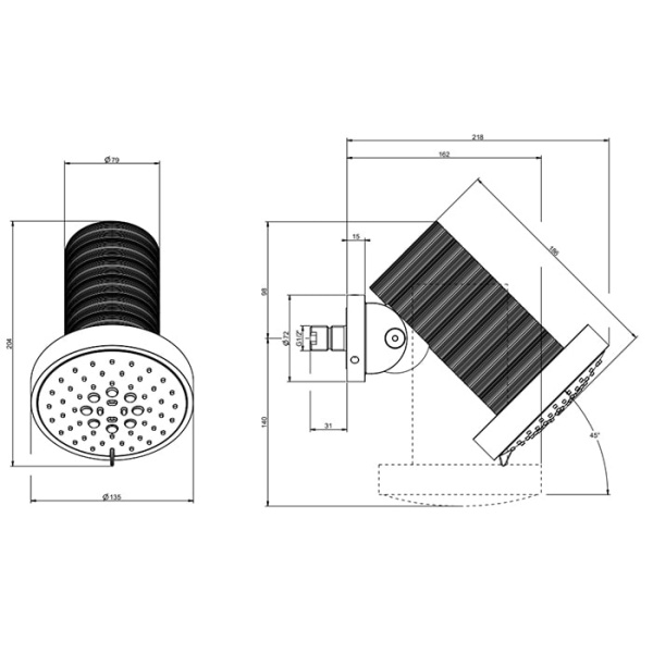 Верхний душ Gessi 316 57257#239 сталь
