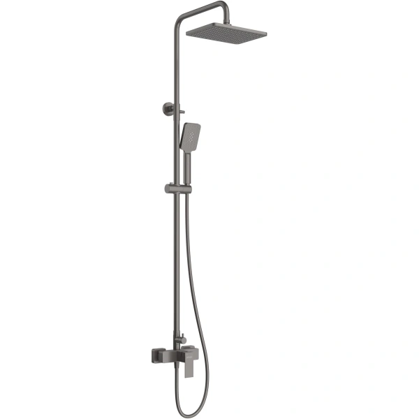 Душевая система Cezares Slider SLIDER-CD-GM 270x200 мм, со смесителем, оружейная сталь матовый