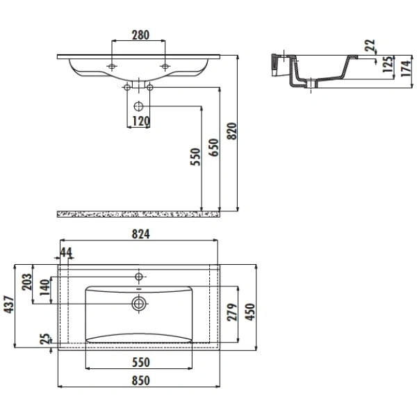 Раковина 85x45 см Creavit Su SU085-00CB00E-0000