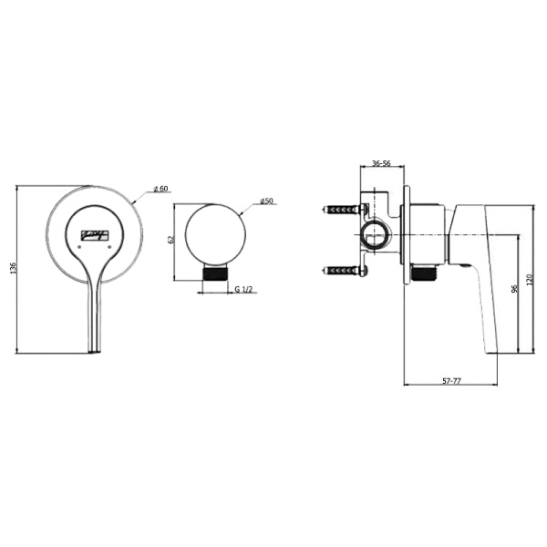 Смеситель для душа Jacob Delafon Elate E25754-CP