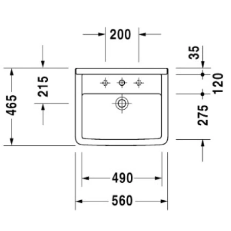 Раковина 56x46,5 см Duravit Starck 3 0302560000