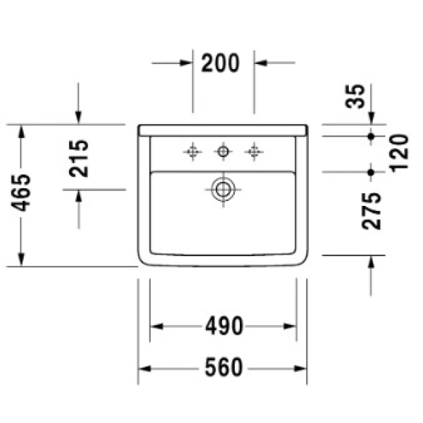 Раковина 56x46,5 см Duravit Starck 3 0302560000