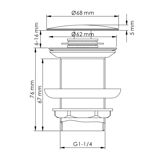 Донный клапан WasserKRAFT A343 золото