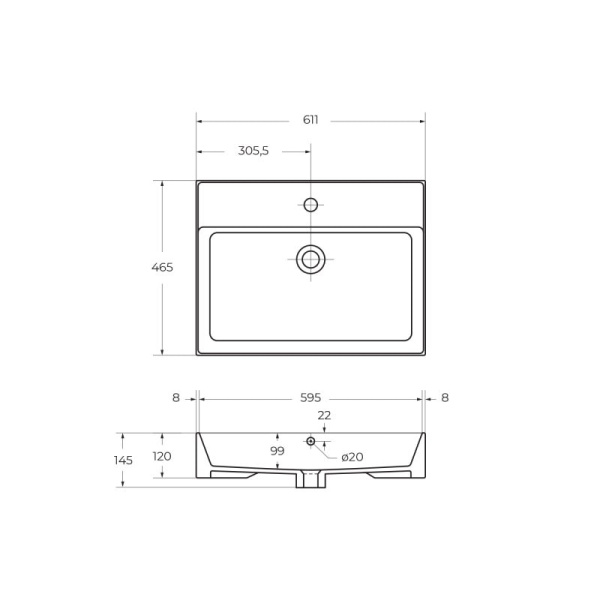 Раковина Cezares 60 CZR-MIL-60-LVB