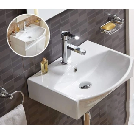 Раковина CeramaLux 78014C 50,5x40 см, подвесная, белый