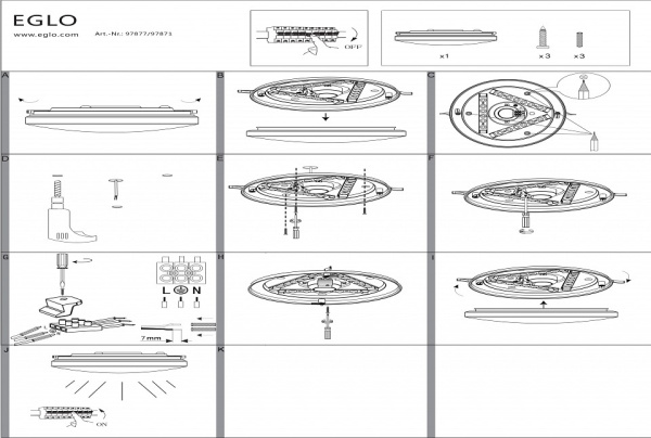Накладной светильник Eglo Frania 97871