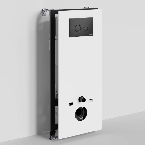 Инсталляция для унитаза WasserKRAFT Abens 20 20TLT.010.ME.WH.MB01 с кнопкой смыва, черный матовый