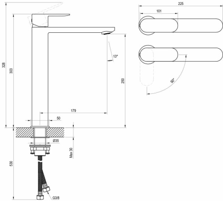 Смеситель для раковины Ravak Chrome II CR II 015.01CR Be Cool X070449