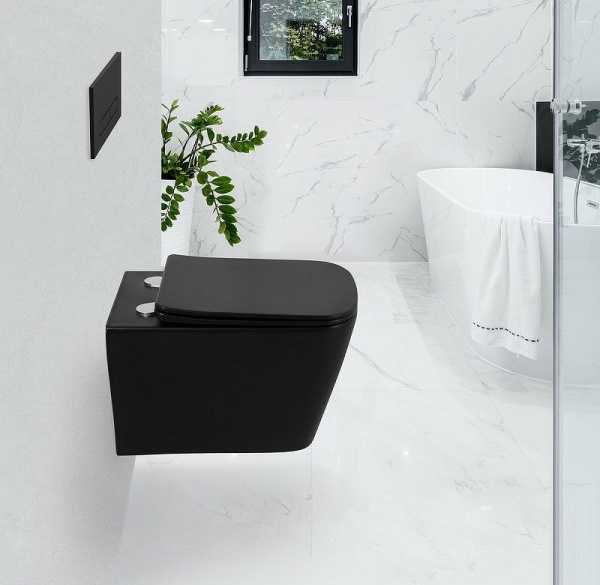 Подвесной унитаз BelBagno Sela BB3201CHR-MB черный матовый
