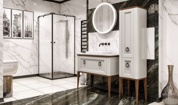 Тумба с раковиной Bagno Piu Tribeca 120 белый матовый/светлое дерево