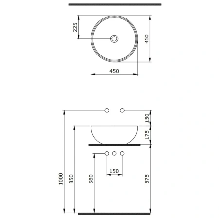 Раковина 45x45 см Berges Mascon 181002