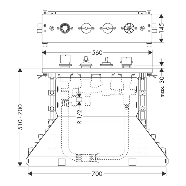 Встраиваемая часть термостата Axor 15483180