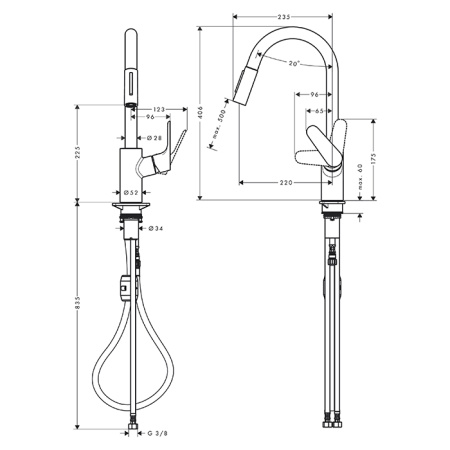 Смеситель для кухни Hansgrohe Focus M41 31833000