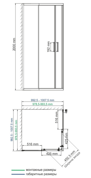 Душевой уголок WasserKRAFT Tauber 64S 100x100 64S19 никель