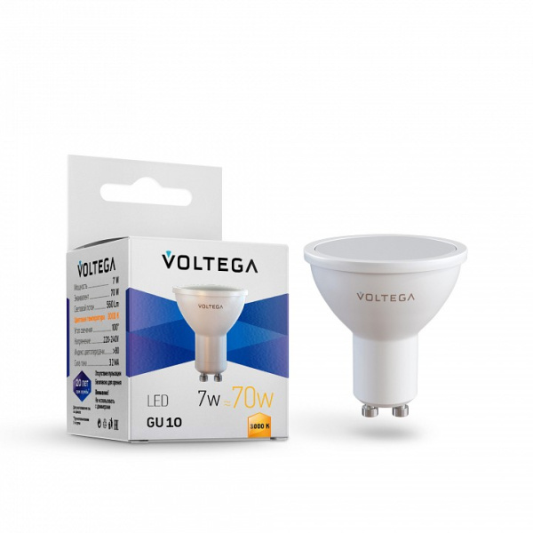 Лампа светодиодная Voltega Софит (Sofit) GU10 GU10 7Вт 3000K 7248