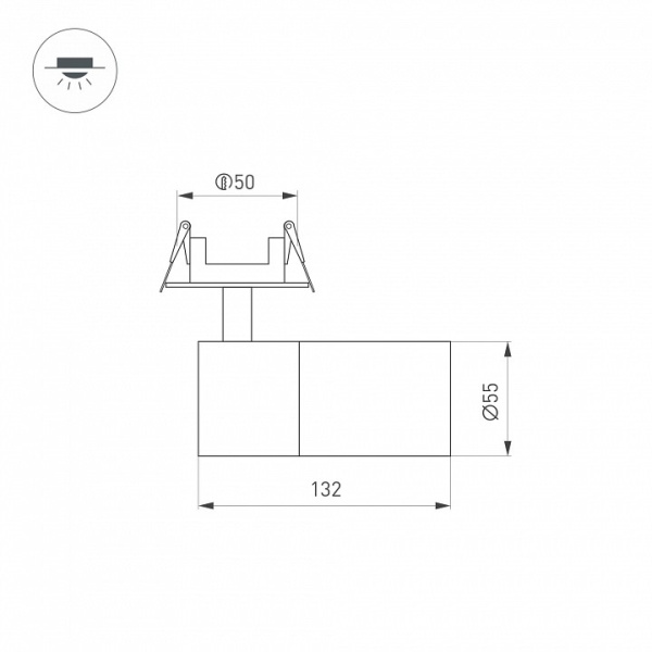 Встраиваемый светильник на штанге Arlight LGD-ARTEMIS-BUILT-FLAP-R55-12W 051798