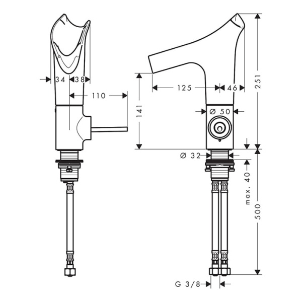 Смеситель для раковины Axor Starck V 12112450