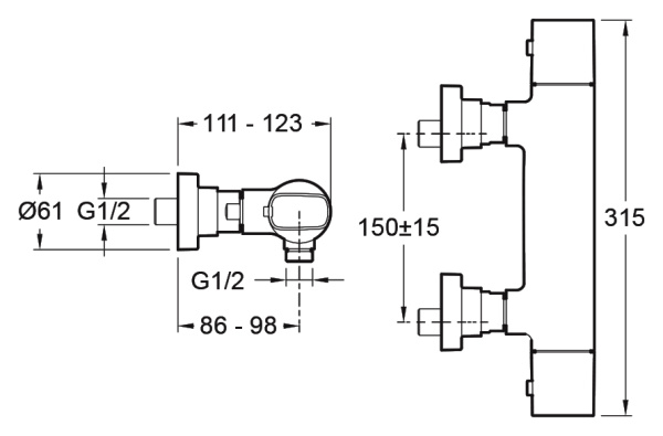 Смеситель для душа Jacob Delafon ALEO E72352-CP