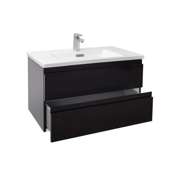 Тумба под раковину 80 см Jacob Delafon Madeleine EB2053-J52 блестящий чёрный