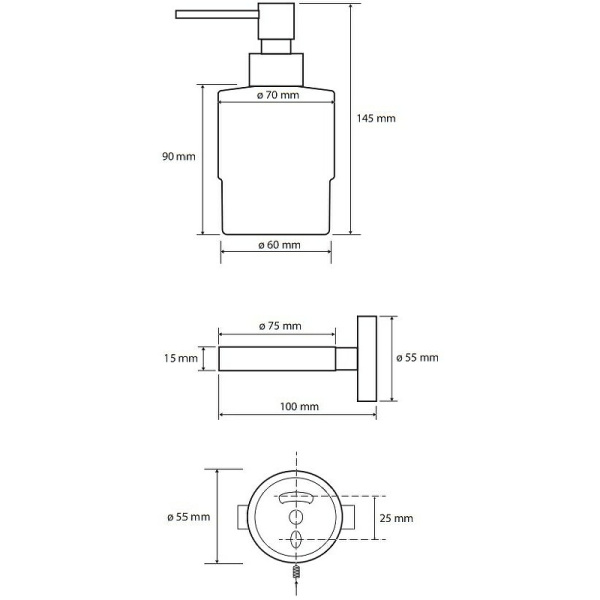 Дозатор для жидкого мыла Bemeta Coral 158109102 настенный MINI 200 мл