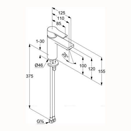 Смеситель для раковины Kludi Zenta SL 481983965 черный матовый