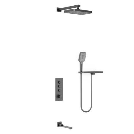 Душевой комплект Vincea VSFW-431T1RGM вороненная сталь