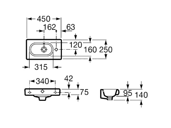 Раковина Roca Meridian 327248000 45x25
