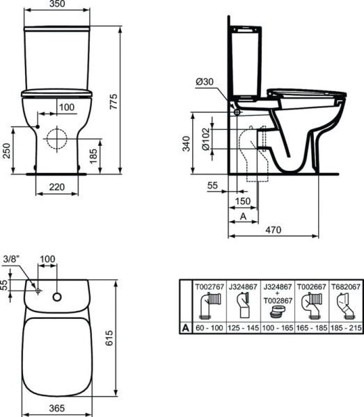 Бачок для унитаза Ideal Standard Esedra T282801 белый