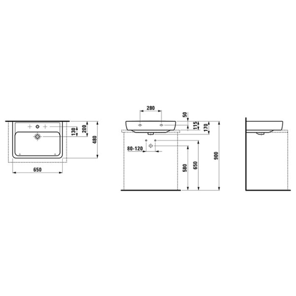 Раковина Laufen Pro 65 8.1795.3.000.104.1
