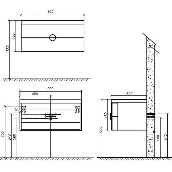 Раковина 92x52 см BelBagno Senso SENSO-920-LVB