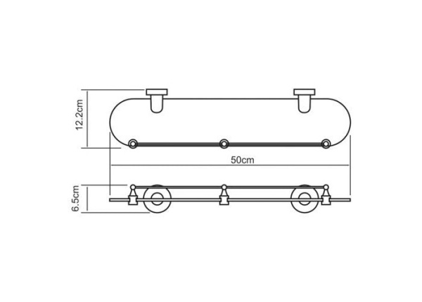 Полка стеклянная WasserKRAFT Isen K-4044