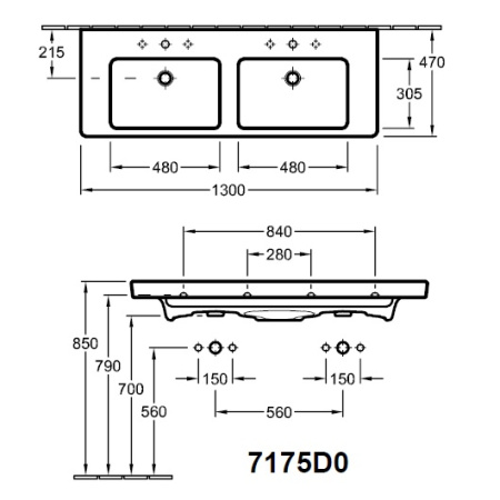 Раковина Villeroy&Boch Subway 2.0 7175D001