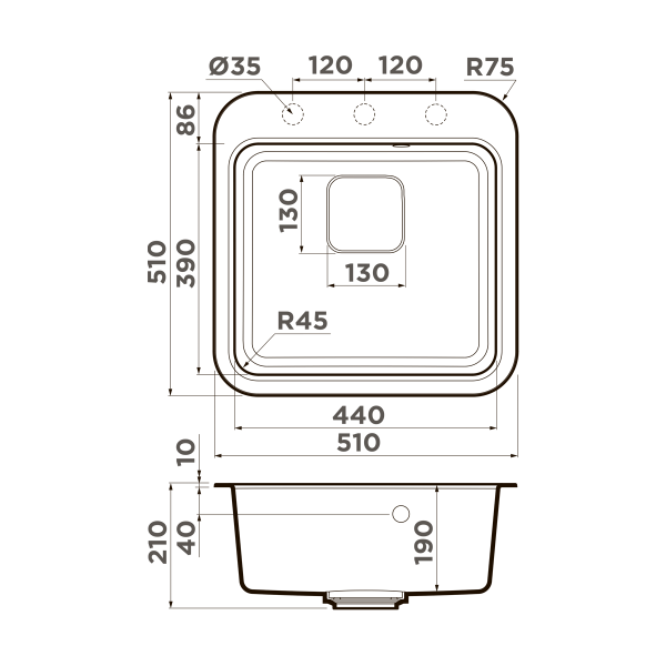 Кухонная мойка Omoikiri Tasogare 51-BL Artgranit/черный 4993742