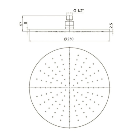 Верхний душ Paini 50PZ759TT25