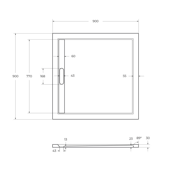 Душевой поддон Cezares 90 TRAY-AS-A-90-30-W белый