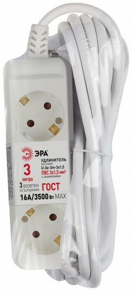 Удлинитель Эра  U-3e-3m-3x1,5