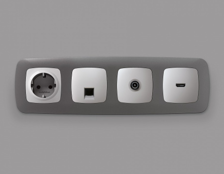 Накладка для ТВ-розетки Ambrella Volt Quant OP4130