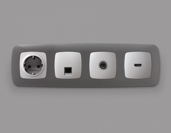 Накладка для ТВ-розетки Ambrella Volt Quant OP4130