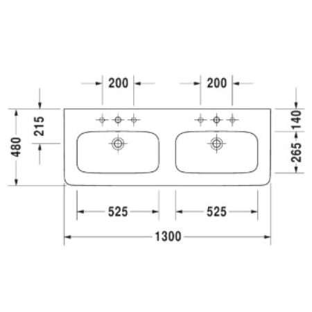 Раковина 130x48 см Duravit DuraStyle 2338130000