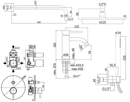 Комплект смесителей Paffoni Light KITLIG015BO071 белый матовый
