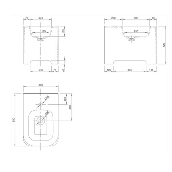 Биде напольное Knief Feel 0600-025-01R bi matt