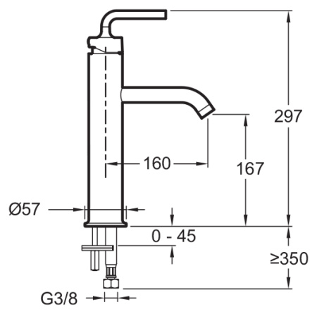 Смеситель для раковины Jacob Delafon PURIST E14404-4A-CP