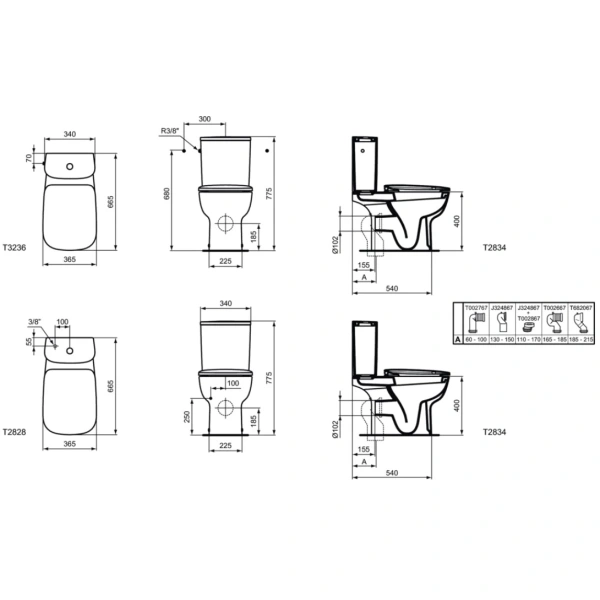 Чаша напольного унитаза Ideal Standard Esedra T283401