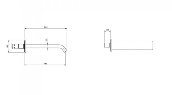 Излив для ванны Villeroy&Boch Dawn TVT10650515274 хром сатинированный
