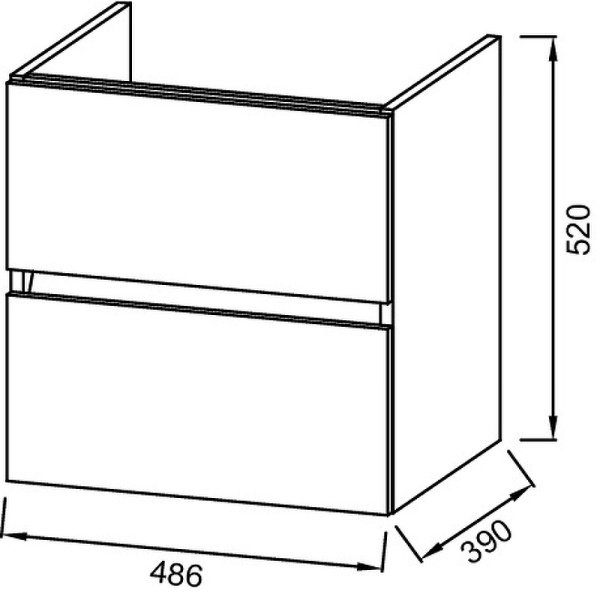 Тумба под раковину Jacob Delafon Tolbiac 50 EB1378-J5 блестящая белая