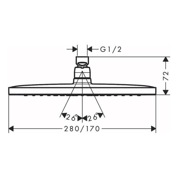 Верхний душ hansgrohe Croma E 26257000