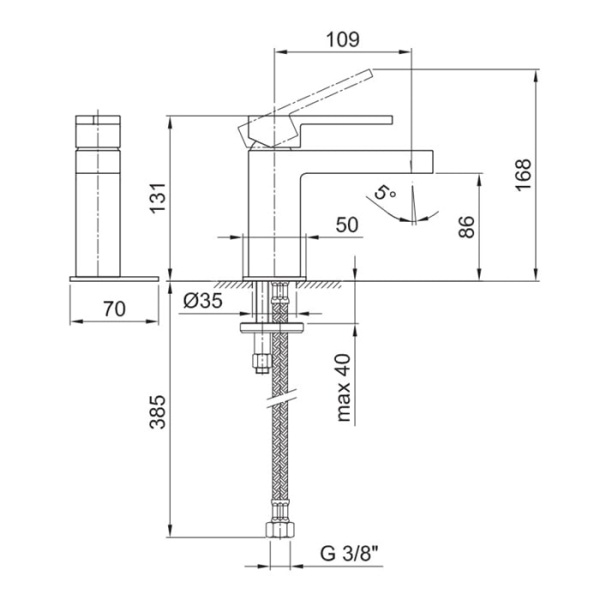 Смеситель для раковины Fantini AR/38 38 02 3304SWF